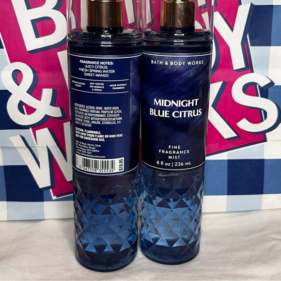 Midnight Blue Citrus
Fine Fragrance Mist (set of 2) NEW Bath & Body Works - Picture 4 of 6